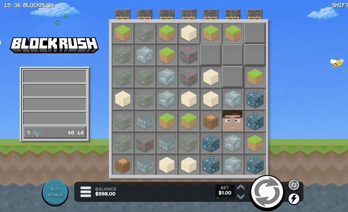 Block Rush during gameplay showing clusters forming
