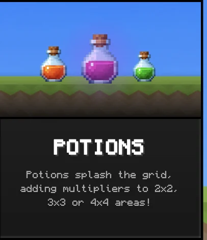 Block Rush paytable showing all block symbols and their payout values for different cluster sizes